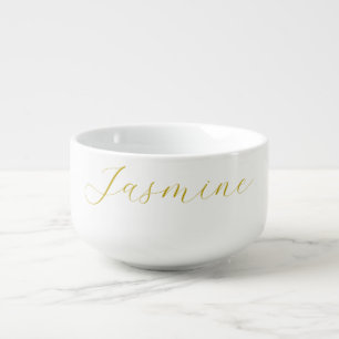 Gold Color Calligraphy Professional Custom Name Soup Mug