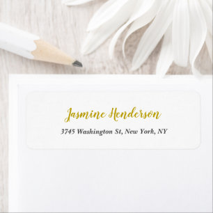 Gold Color Calligraphy Professional Elegant Label