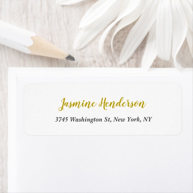 Gold Color Calligraphy Professional Elegant Label (Insitu)
