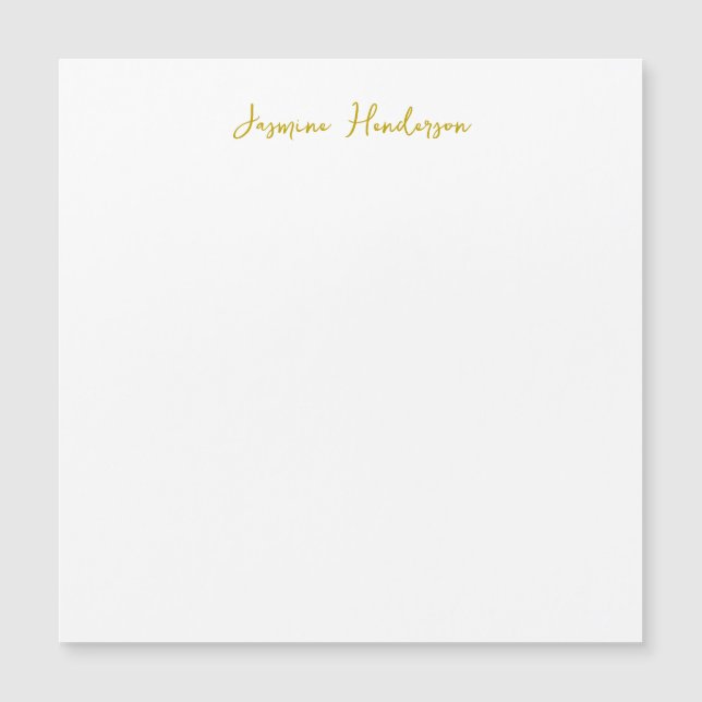 Gold Color Calligraphy Professional Magnetic Card (Front)