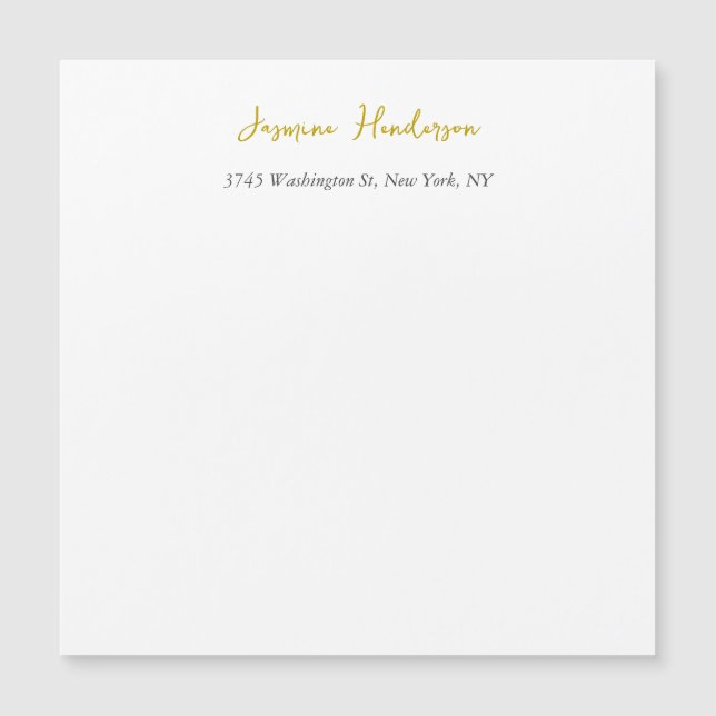 Gold Color Calligraphy Professional Magnetic Card (Front)