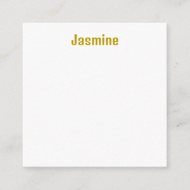 Gold Color Calligraphy Professional Name  Enclosure Card (Front)