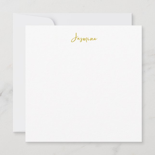 Gold Color Calligraphy Professional Name Flat Card (Front)