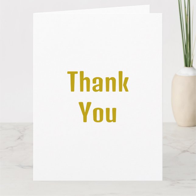 Gold Color Calligraphy Professional Name  Letterpress Thank You Card (Front)