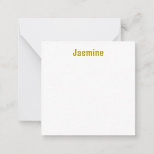 Gold Color Calligraphy Professional Name Note Card
