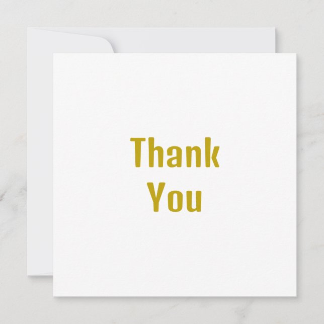 Gold Color Calligraphy Professional Name  Thank You Card (Front)