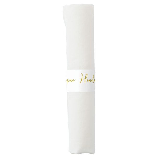 Gold Color Calligraphy Professional  Napkin Bands (Front)
