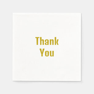 Gold Color Calligraphy Professional Thank You Napkins