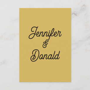 Gold color calligraphy trendy plain personal names enclosure card