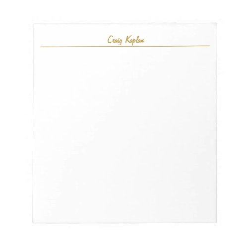 Gold Color Calligraphy White Your Name Edit Custom Notepad