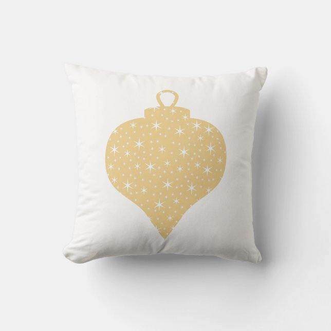 Gold Color Christmas Bauble Design. Throw Pillow (Front)