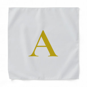 Gold Color Custom Monogram Initial Letter Bandana