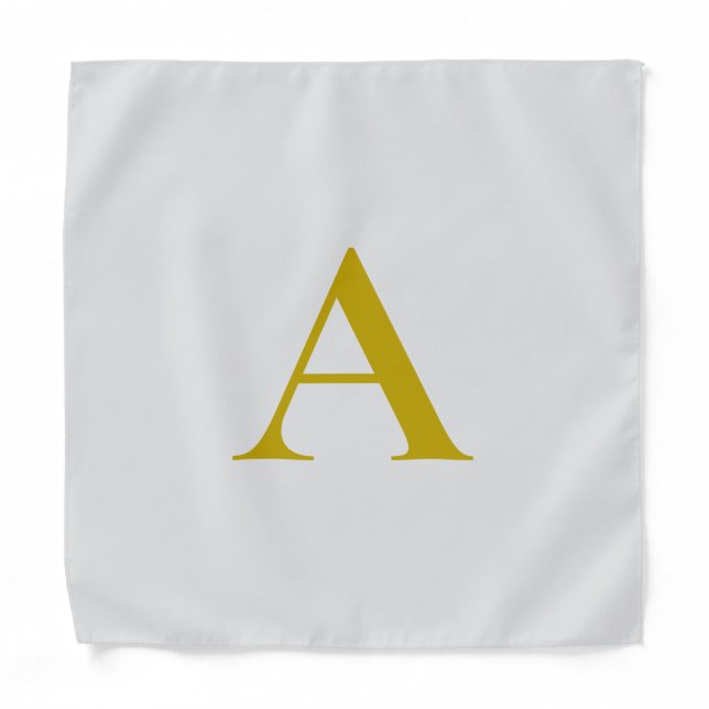 Gold Color Custom Monogram Initial Letter Bandana (Front)