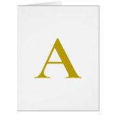 Gold Color Custom Monogram Initial Letter Card (Front)