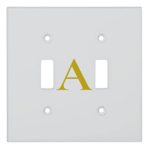 Gold Color Custom Monogram Initial Letter Light Switch Cover