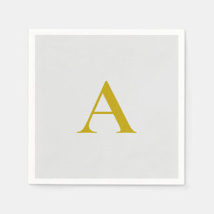 Gold Color Custom Monogram Initial Letter Napkins