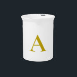 Gold Color Custom Monogram Initial Letter Plain Beverage Pitcher<br><div class="desc">In addition to a quality material and a quality print,  this design offers you a simple,  modern,  minimalist approach. An unmissable template.</div>