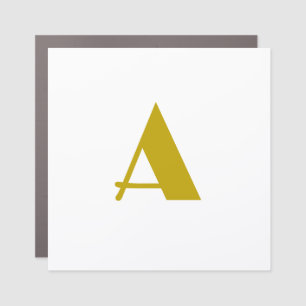 Gold Color Custom Monogram Initial Letter Plain Car Magnet