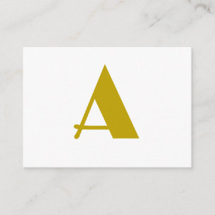 Gold Color Custom Monogram Initial Letter Plain Enclosure Card