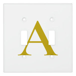 Gold Color Custom Monogram Initial Letter Plain Light Switch Cover