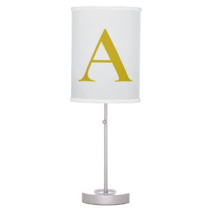 Gold Color Custom Monogram Initial Letter Table Lamp