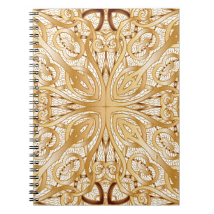 Gold color, decorative seamless pattern. notebook