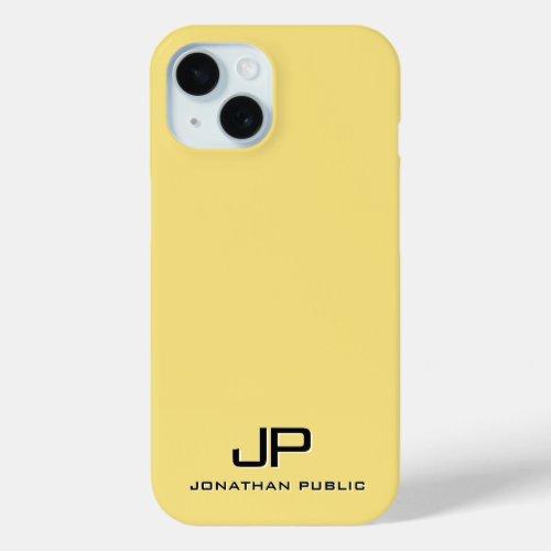 Gold Color Elegant Monogram Custom Template iPhone 15 Case