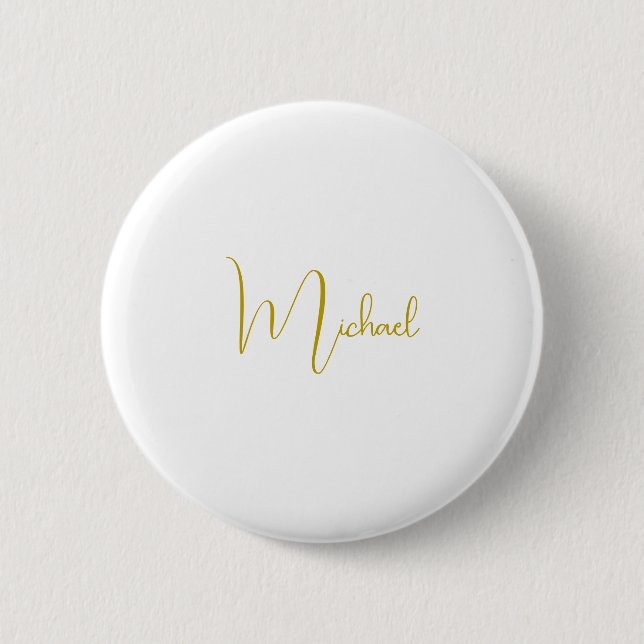 Gold Color Elegant Stylish Trendy Unique Script Button (Front)