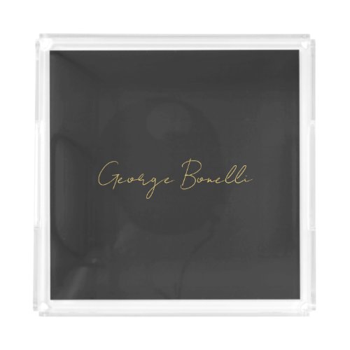 Gold Color Grey Classical Personal Customize Chic Acrylic Tray