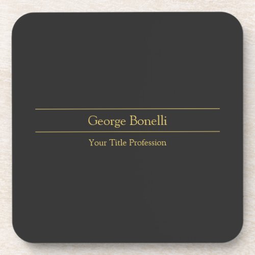 Gold Color Grey Classical Personal Customize Chic Beverage Coaster