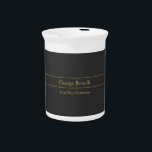 Gold Color Grey Classical Personal Customize Chic Beverage Pitcher<br><div class="desc">A great design that will reflect your job,  your respect for the job and the effort you put into it. A unique opportunity to express your personality and working mentality to your customers.</div>