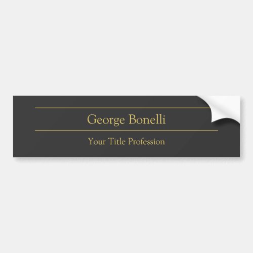 Gold Color Grey Classical Personal Customize Chic Bumper Sticker