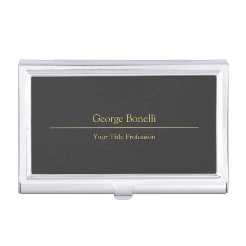 Gold Color Grey Classical Personal Customize Chic Business Card Case
