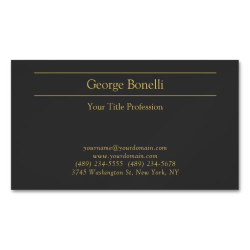 Gold Color Grey Classical Personal Customize Chic Business Card Magnet