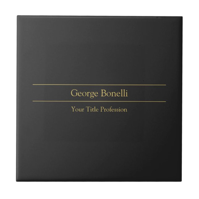Gold Color Grey Classical Personal Customize Chic Ceramic Tile (Front)
