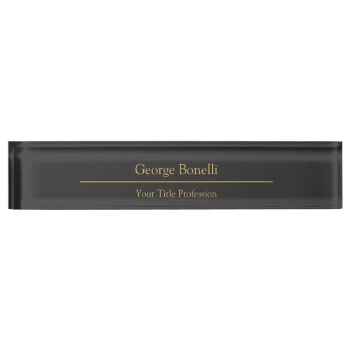 Gold Color Grey Classical Personal Customize Chic Desk Name Plate