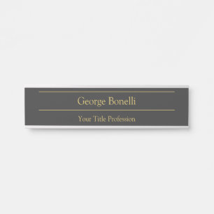 Gold Color Grey Classical Personal Customize Chic Door Sign
