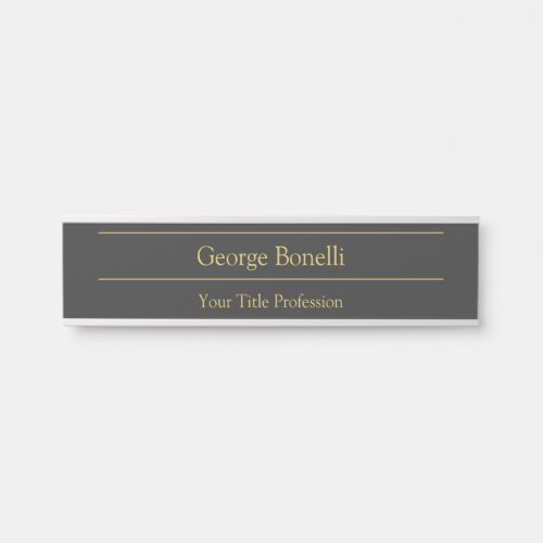 Gold Color Grey Classical Personal Customize Chic Door Sign