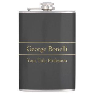 Gold Color Grey Classical Personal Customize Chic Flask