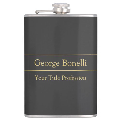 Gold Color Grey Classical Personal Customize Chic Flask