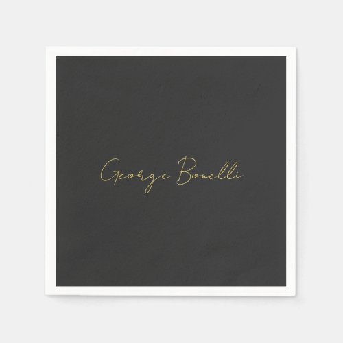 Gold Color Grey Classical Personal Customize Chic Napkins