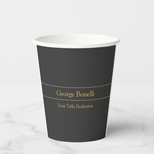 Gold Color Grey Classical Personal Customize Chic Paper Cups