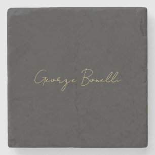 Gold Color Grey Classical Personal Customize Chic Stone Coaster