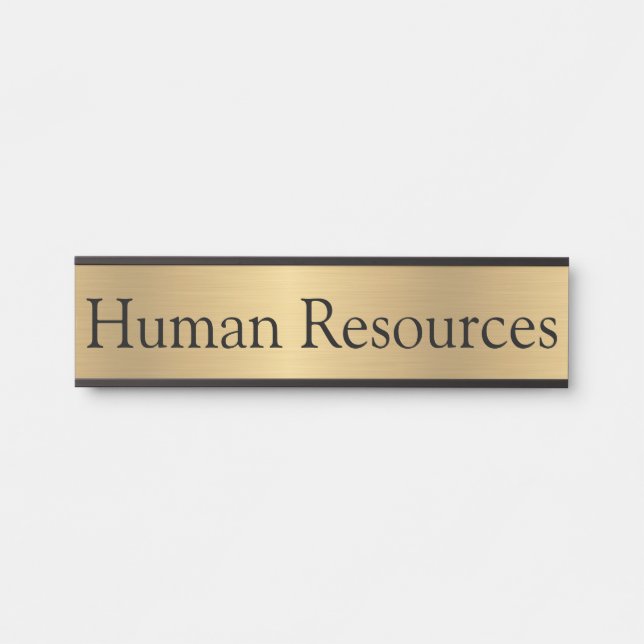 Gold Color Human Resources Office Door Sign (Front)