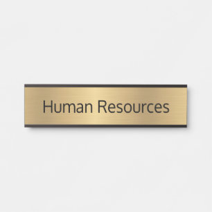 Gold Color Human Resources Office Door Sign
