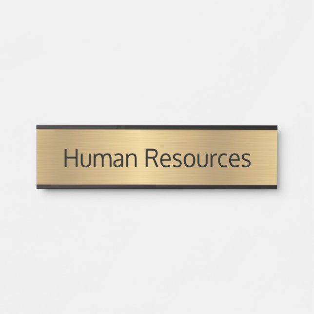 Gold Color Human Resources Office Door Sign (Front)