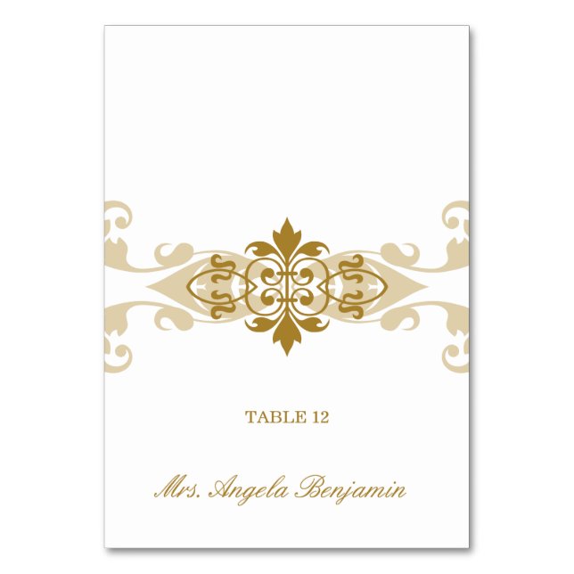 Gold Color Ironworks Elegant Wedding Place Card (Front)