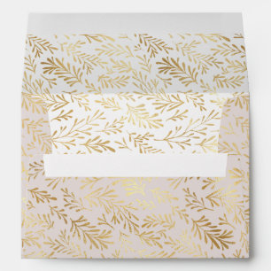 Gold Color Leaf Art Envelope
