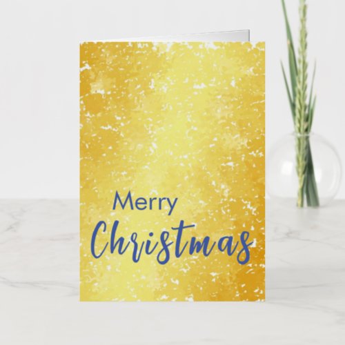 Gold Color Merry Christmas Family Message New Year Foil Holiday Card