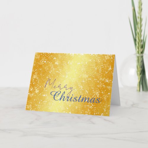 Gold Color Merry Christmas Family Message New Year Holiday Card
